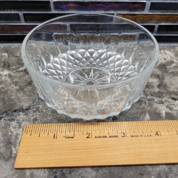 ARCOROC FRANCE STARBURST SET OF 4 GLASS 4" BERRY FRUIT DESSERT SERVING BOWLS MCM - Picture 10 of 12